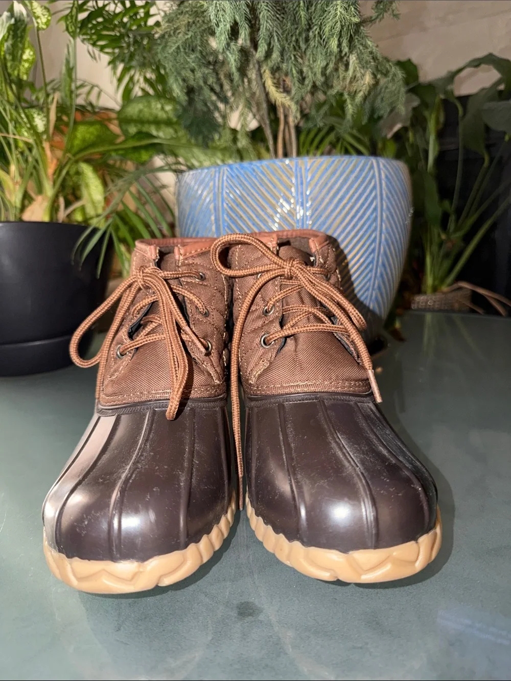 St. John’s Bay Women’s Quilted Duck Boot in Brown and Tan